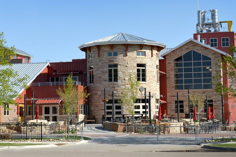 image of the front of odell brewing company in fort collins, colorado